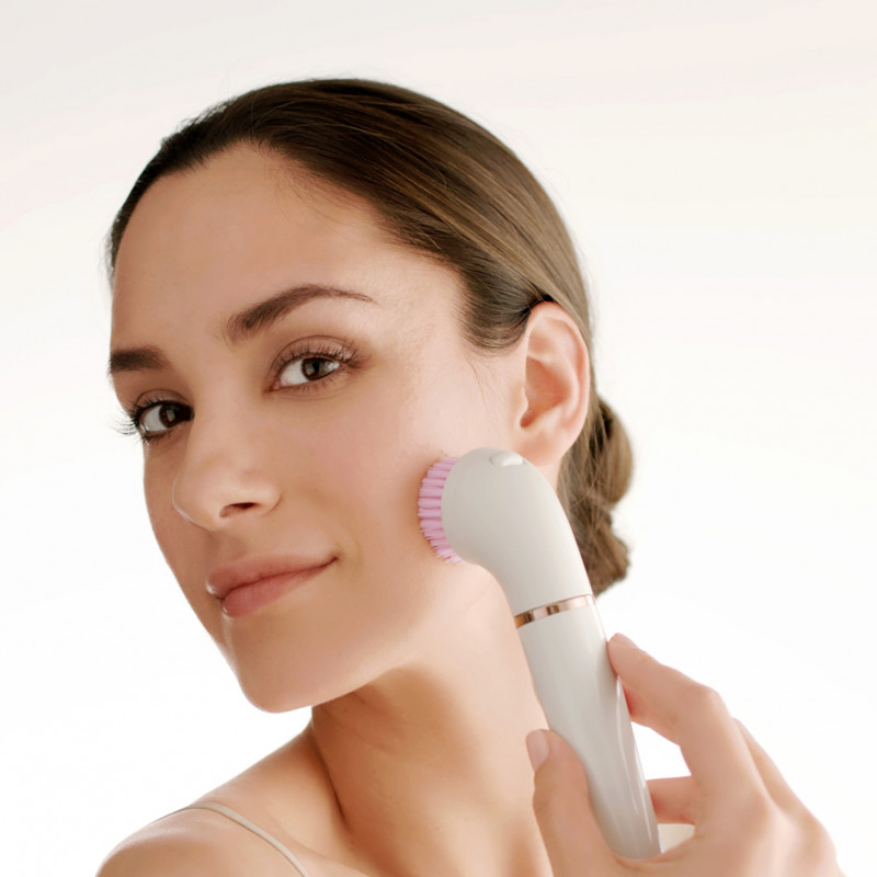 Braun FaceSpa Pro 921 3-in-1 sejas epilators, tīrīšanas birste un tonizēšanas ierīce, bronzas-balts