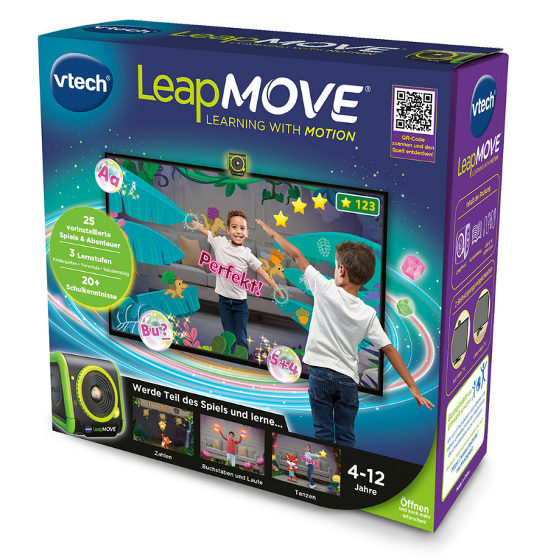 VTech LeapMOVE bērnu fitnesa trenažieris ar spēlēm un izaicinājumiem, krāsains LCD, ūdens šļakstu izturīgs, uzlādējams, zils/zaļš 80-618704