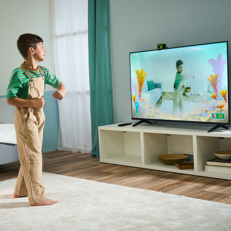 VTech LeapMOVE bērnu fitnesa trenažieris ar spēlēm un izaicinājumiem, krāsains LCD, ūdens šļakstu izturīgs, uzlādējams, zils/zaļš 80-618704