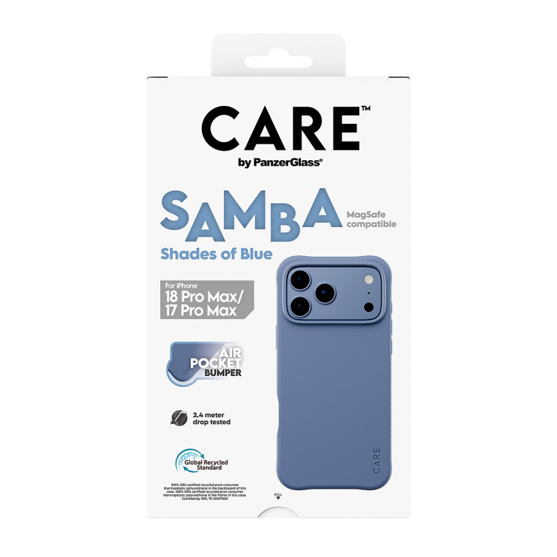 PanzerGlass CARE™ by Samba Case Shades of Blue ar MagSafe iPhone 17 Pro Max / 18 Pro Max caurspīdīgs
