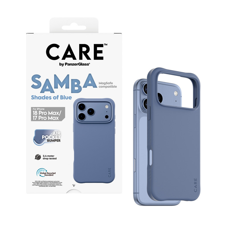 PanzerGlass CARE™ by Samba Case Shades of Blue ar MagSafe iPhone 17 Pro Max / 18 Pro Max caurspīdīgs