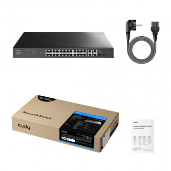 Cudy GS1028ES2 26 portu Gigabit Ethernet komutators ar 2 Combo SFP