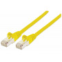 Intellinet augstas veiktspējas Cat.7 SFTP tīkla savienojuma kabelis, 15 m, RJ-45 tēviņš uz RJ-45 tēviņu, dzeltens, bez halogēniem, ar aizsargātu fiksatoru 741125