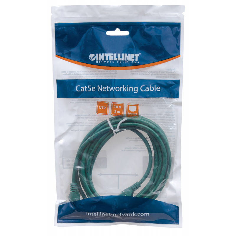 Intellinet Cat6 UTP savienojuma kabelis, 2 x RJ-45, liets, 5,0 m, zaļš (343718)