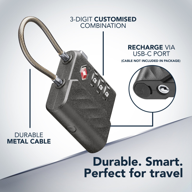 Cellularline TRACY LOCK viedā pakaramā atslēga ar Bluetooth izsekotāju, izmantojot Apple Find My, melna 61302