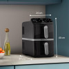Philips Ovi Stacked Dual Basket 4000 fritieris 9L 2700W melns un sudraba NA461/00