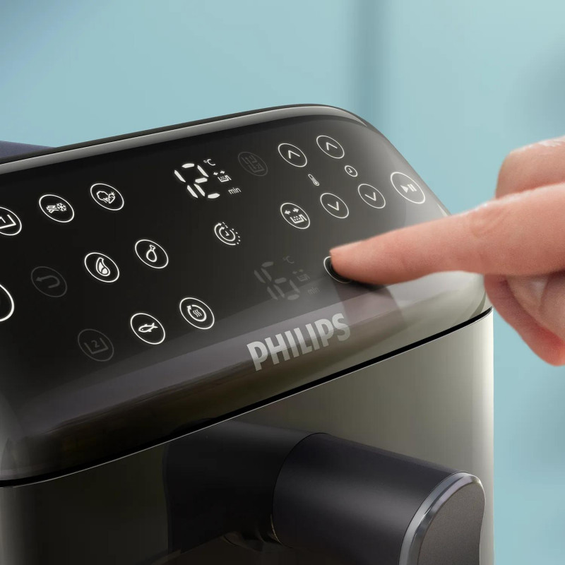 Philips Ovi Stacked Dual Basket 4000 fritieris 9L 2700W melns un sudraba NA461/00
