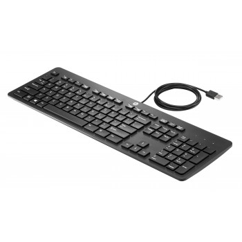 HP Business Slim USB klaviatūra - spāņu QWERTY, izturīga pret šļakatām, melna