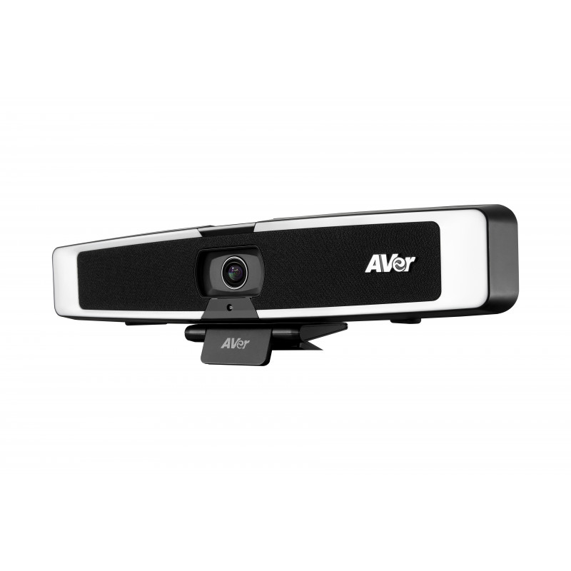 AVer VB130 4K USB video skaņas panelis ar inteliģento apgaismojumu, 4x digitālo tālummaiņu, 120° redzes lauku, AI automātisko izsekošanu, beamforming mikrofonu, 10W skaļruni, PoE+