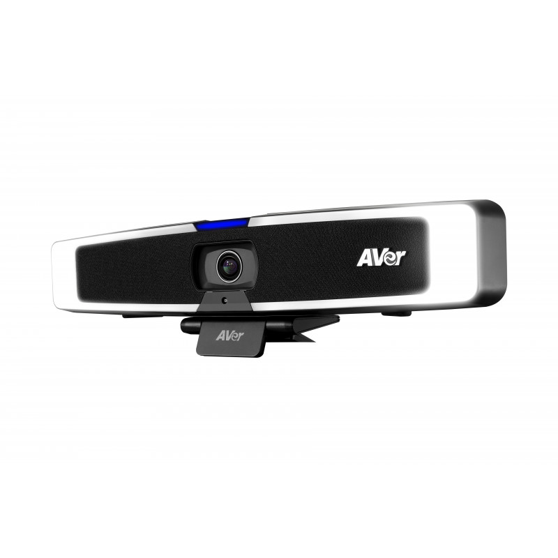 AVer VB130 4K USB video skaņas panelis ar inteliģento apgaismojumu, 4x digitālo tālummaiņu, 120° redzes lauku, AI automātisko izsekošanu, beamforming mikrofonu, 10W skaļruni, PoE+