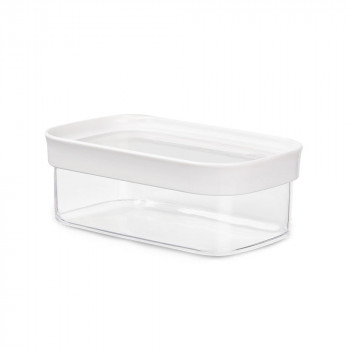 EMSA OPTIMA Taisnstūra formas sauso pārtikas produktu uzglabāšanas trauks 0,45 L caurspīdīgs/balts ar svaiguma blīvējumu, bez BPA plastmasas (3110600892)