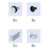 LogiLink 19 collu statīva plaukts 1U regulējams dziļums 570 mm perforēts melns 800 mm dziļiem skapjiem SF0800B