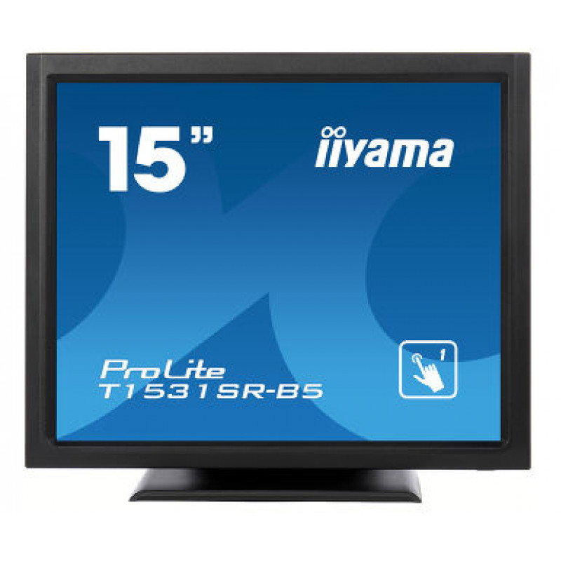 Iiyama ProLite T1531SR-B5 15 inch Skārienjūtīgs LED monitors - 1024 x 768, TN, HDMI/VGA/DisplayPort, skaļruņi, matēts melns