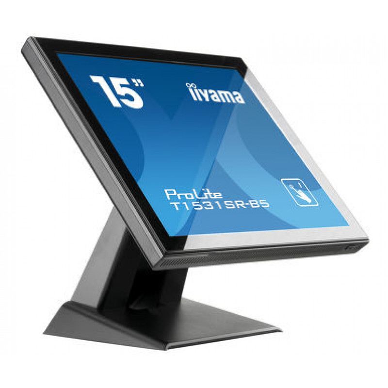Iiyama ProLite T1531SR-B5 15 inch Skārienjūtīgs LED monitors - 1024 x 768, TN, HDMI/VGA/DisplayPort, skaļruņi, matēts melns