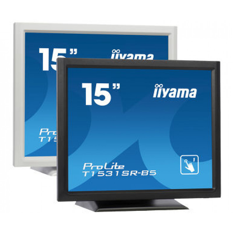 Iiyama ProLite T1531SR-B5 15 inch Skārienjūtīgs LED monitors - 1024 x 768, TN, HDMI/VGA/DisplayPort, skaļruņi, matēts melns