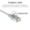 ACT pelēks 0,25m LSZH S/FTP CAT6A slimline savienojuma kabelis ar aizsargātiem RJ45 savienotājiem (DB7052)