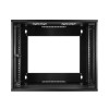 LogiLink 19 collu sienas skapis ECO 9U, 550mm dziļums, stikla durvis, melns RAL 9005, salikts W09C55B
