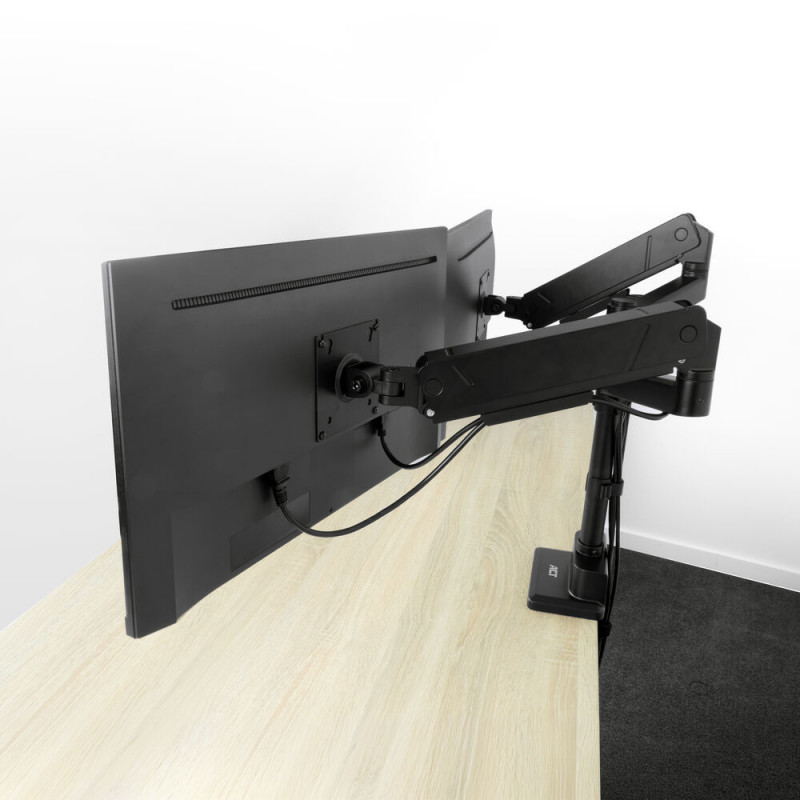 ACT AC8330 divu monitoru turētājs ar gāzes atsperi un staba stiprinājumu 2 ekrāniem līdz 32 inch