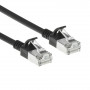 ACT Melns 10 metru LSZH S/FTP CAT6A slimline patch kabelis ar aizsargātiem RJ45 savienotājiem (DB7910)