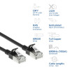 ACT Melns 0,15 m LSZH S/FTP CAT7 Slimline savienojuma kabelis ar aizsargātiem RJ45 savienotājiem (DF7930)