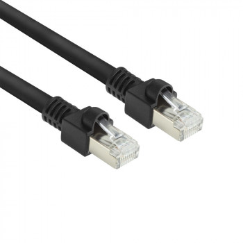 ACT FB8520 20m S/FTP Cat.7 PUR savienojuma kabelis, ar aizsargātiem RJ45, melns