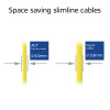 ACT Dzeltens 1m LSZH S/FTP CAT6A Slimline savienojuma kabelis ar aizsargātiem RJ45 (DB7801)