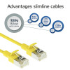 ACT Dzeltens 1m LSZH S/FTP CAT6A Slimline savienojuma kabelis ar aizsargātiem RJ45 (DB7801)