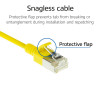 ACT Dzeltens 1m LSZH S/FTP CAT6A Slimline savienojuma kabelis ar aizsargātiem RJ45 (DB7801)