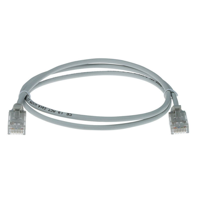 ACT pelēks 7 metru LSZH U/UTP CAT6 datu centra slimline patch kabelis ar aizsargātiem RJ45 savienotājiem (DC9007)
