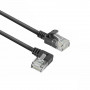 ACT DC1901 1m CAT6A U/UTP LSZH Slimline tīkla kabelis, RJ45 90° leņķa kreisais uz taisno, melns