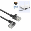 ACT DC1901 1m CAT6A U/UTP LSZH Slimline tīkla kabelis, RJ45 90° leņķa kreisais uz taisno, melns