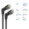 ACT DD1910 CAT6A U/FTP slaids savienojošais kabelis, 10m, melns, leņķveida 360° rotējošs RJ45