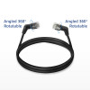 ACT DD1910 CAT6A U/FTP slaids savienojošais kabelis, 10m, melns, leņķveida 360° rotējošs RJ45