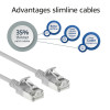 ACT pelēks 1,5m LSZH S/FTP CAT6A slimais savienojuma kabelis ar aizsargātiem RJ45 (DB7051)