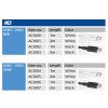 ACT USB 2.0 60W uzlādes/datu kabelis USB-C uz USB-C, balts, 2 m (AC3081)