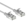 ACT pelēks 0,15m LSZH S/FTP CAT6A slimline savienojuma kabelis ar aizsargātu fiksatoru un RJ45 savienotājiem (DB7030)