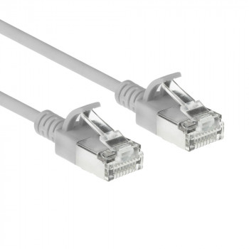 ACT Pelēks 2m LSZH S/FTP CAT6A Slimline savienojuma kabelis ar aizsargātiem RJ45 (DB7002)