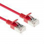 ACT Sarkans 0,5m LSZH S/FTP CAT6A Slimline savienojuma kabelis ar aizsargātiem RJ45 (DB7500)