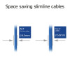 ACT Zils 3m LSZH S/FTP CAT6A Slimline savienojuma kabelis ar aizsargātu RJ45 (DB7603)