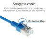 ACT Zils 3m LSZH S/FTP CAT6A Slimline savienojuma kabelis ar aizsargātu RJ45 (DB7603)