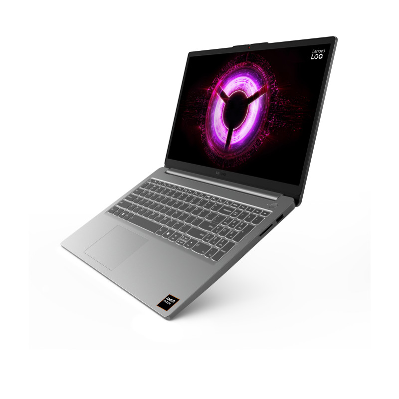Lenovo LOQ 15ARP10E 83S000C7GE klēpjdators, 15,6 collu Full HD IPS 144Hz, AMD Ryzen 5 150, 16GB DDR5, 512GB SSD, GeForce RTX 3050 6GB, Windows 11 Home, vācu tastatūra