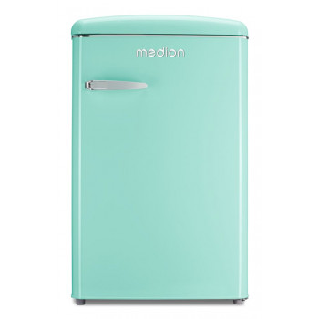 Medion MD37790 Retro ledusskapis tirkīza krāsā, 90L kopējā ietilpība, E energoefektivitātes klase