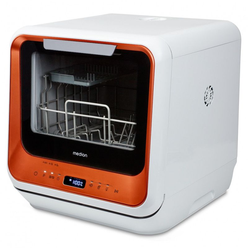 MEDION DWT20 (MD37763) brīvstāvoša kompakta trauku mazgājamā mašīna, 6 vietu komplekti, 42 cm platums, energoefektivitātes klase D, balta