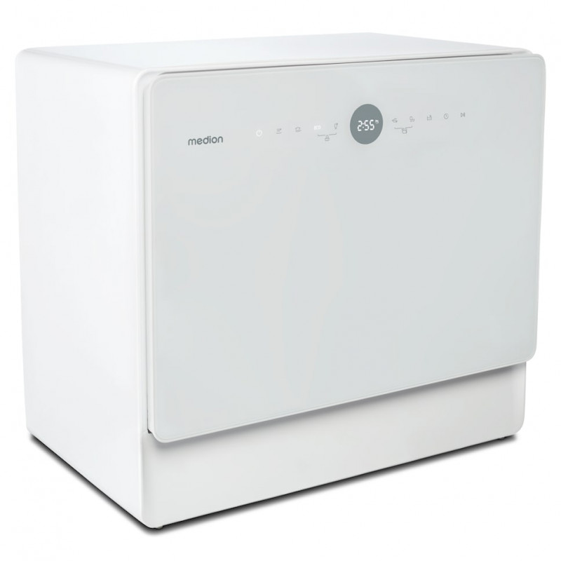 Medion DWT50 (MD 37775) brīvstāvošs trauku mazgājamais mašīna 50 cm platums, 9 vietu komplekti, energoefektivitātes klase F, balta