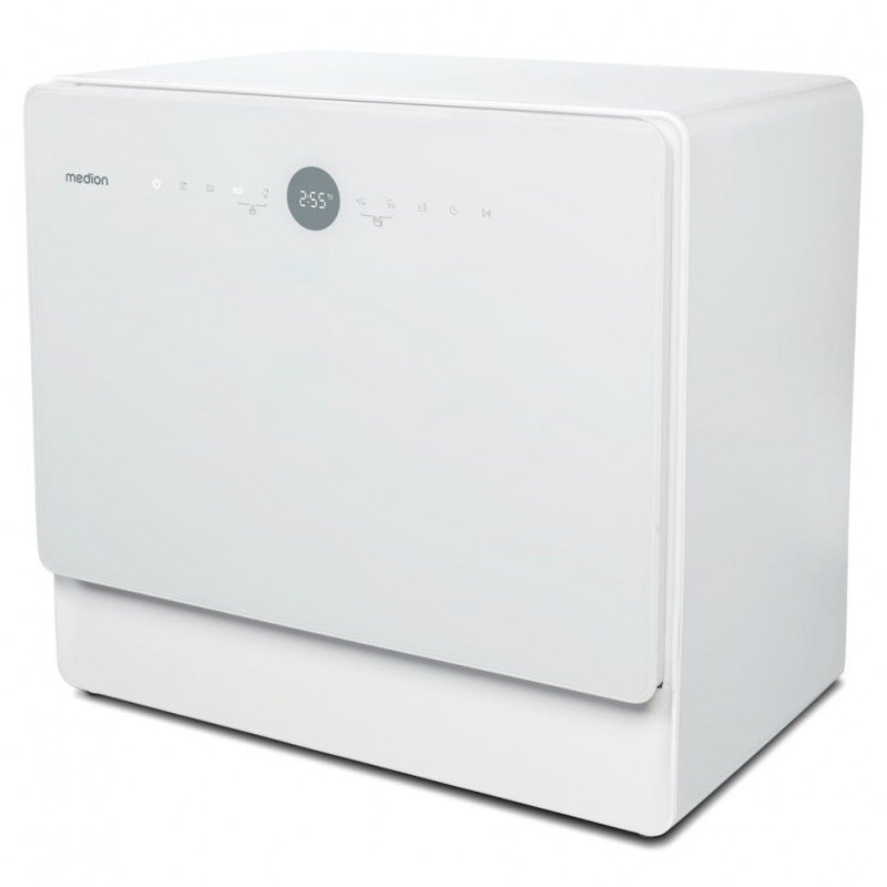 Medion DWT50 (MD 37775) brīvstāvošs trauku mazgājamais mašīna 50 cm platums, 9 vietu komplekti, energoefektivitātes klase F, balta
