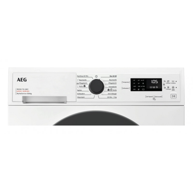 AEG LWK6A50680 Series 6000 veļas mazgājamā un žāvējamā mašīna 8 kg / 4 kg, 1600 apgr./min, energoefektivitātes klase D