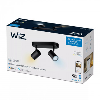WiZ IMAGEO Prožektoru griestu lampa regulējami balta 2x5W melna atsevišķs iepakojums
