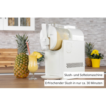 Unold 48965 Sofia 2-in-1 smalcināto ledu un mīksto saldējumu gatavotājs, 1,5L, 150W, 5 programmas, melns