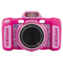 VTech Kidizoom Duo FX rozā digitālā kamera ar diviem objektīviem, 5MP, 2,4 collu krāsu LCD, spēlēm, microSD slotu, USB, 4x AA 80-519954