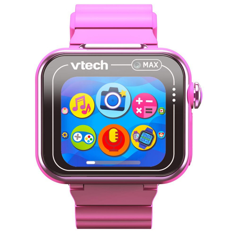 VTech KidiZoom Smart Watch MAX rozā bērnu viedpulkstenis ar divām kamerām, 20+ spēlēm, aktivitāšu sekotāju, ūdens šļakstu izturīgs